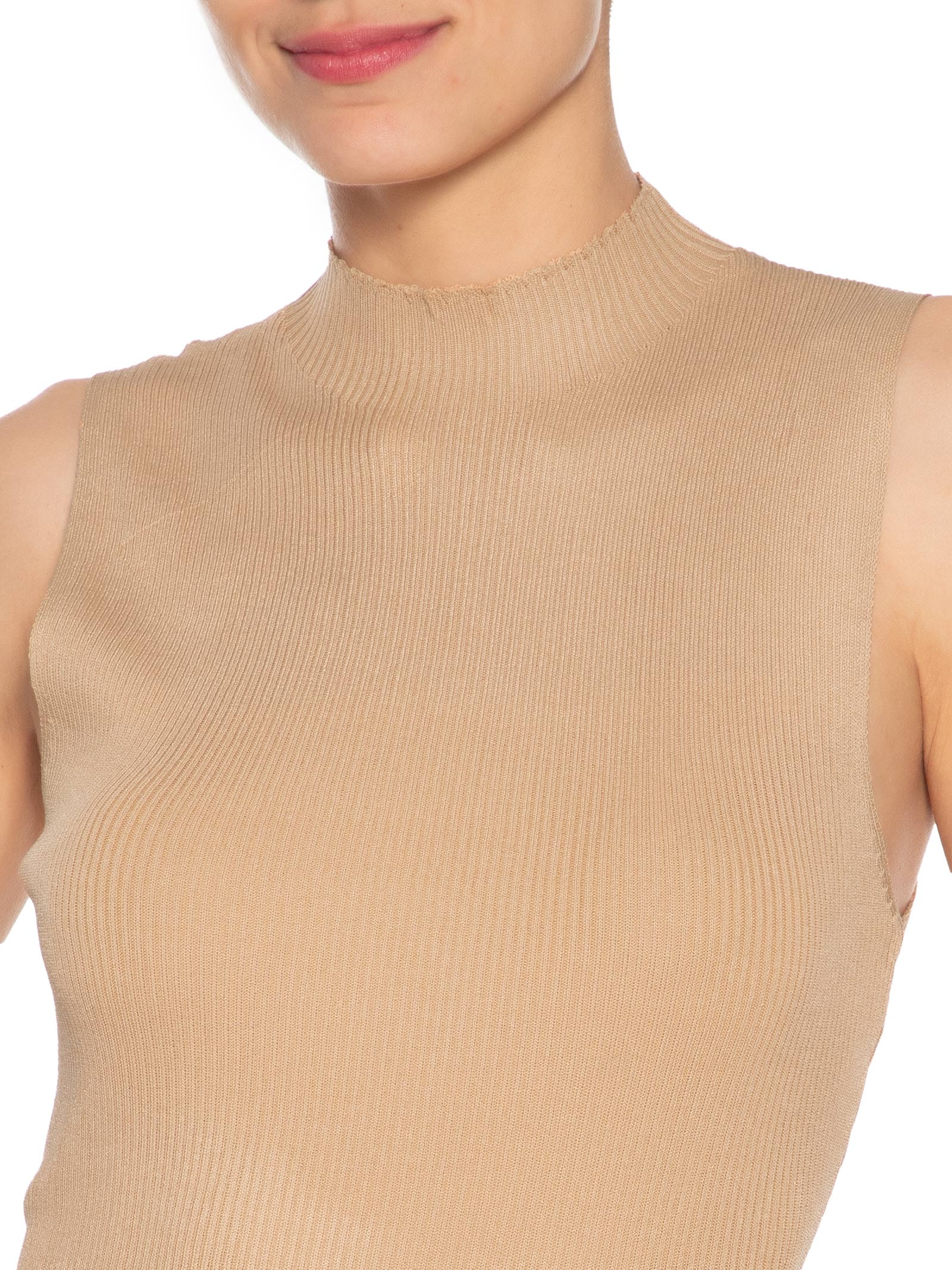 Vestido Tricot Midi Bege  Basiq