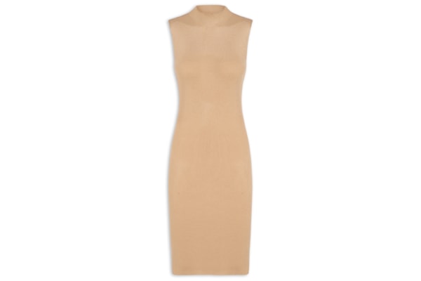 Vestido Tricot Midi - Bege 