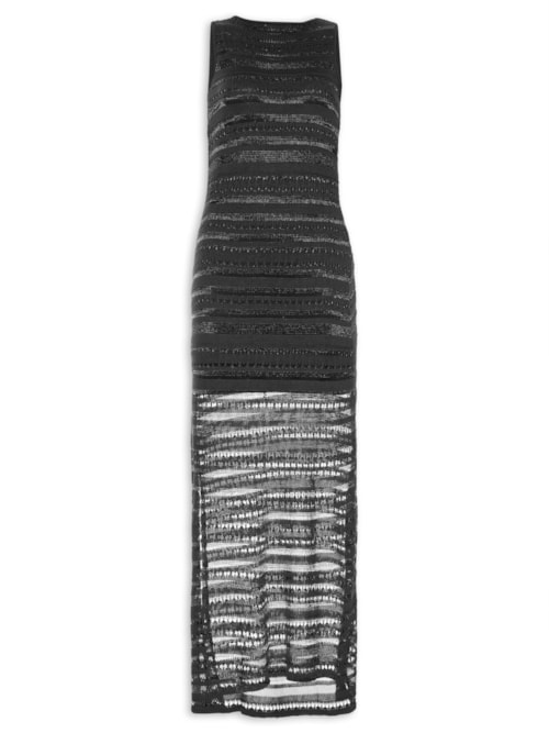 Vestido Tricot Mix Lurex – Preto