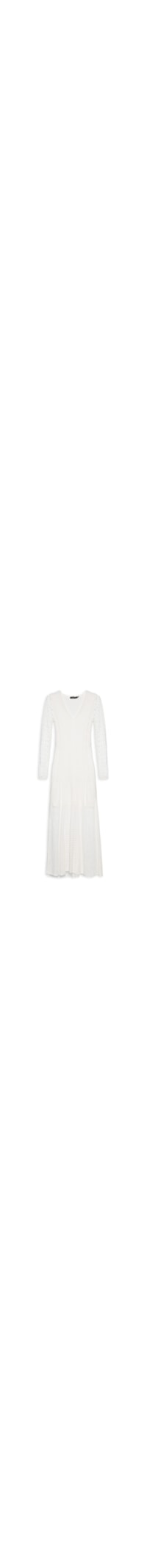 Vestido Tricot Nesgas Ponto Rendado - Branco