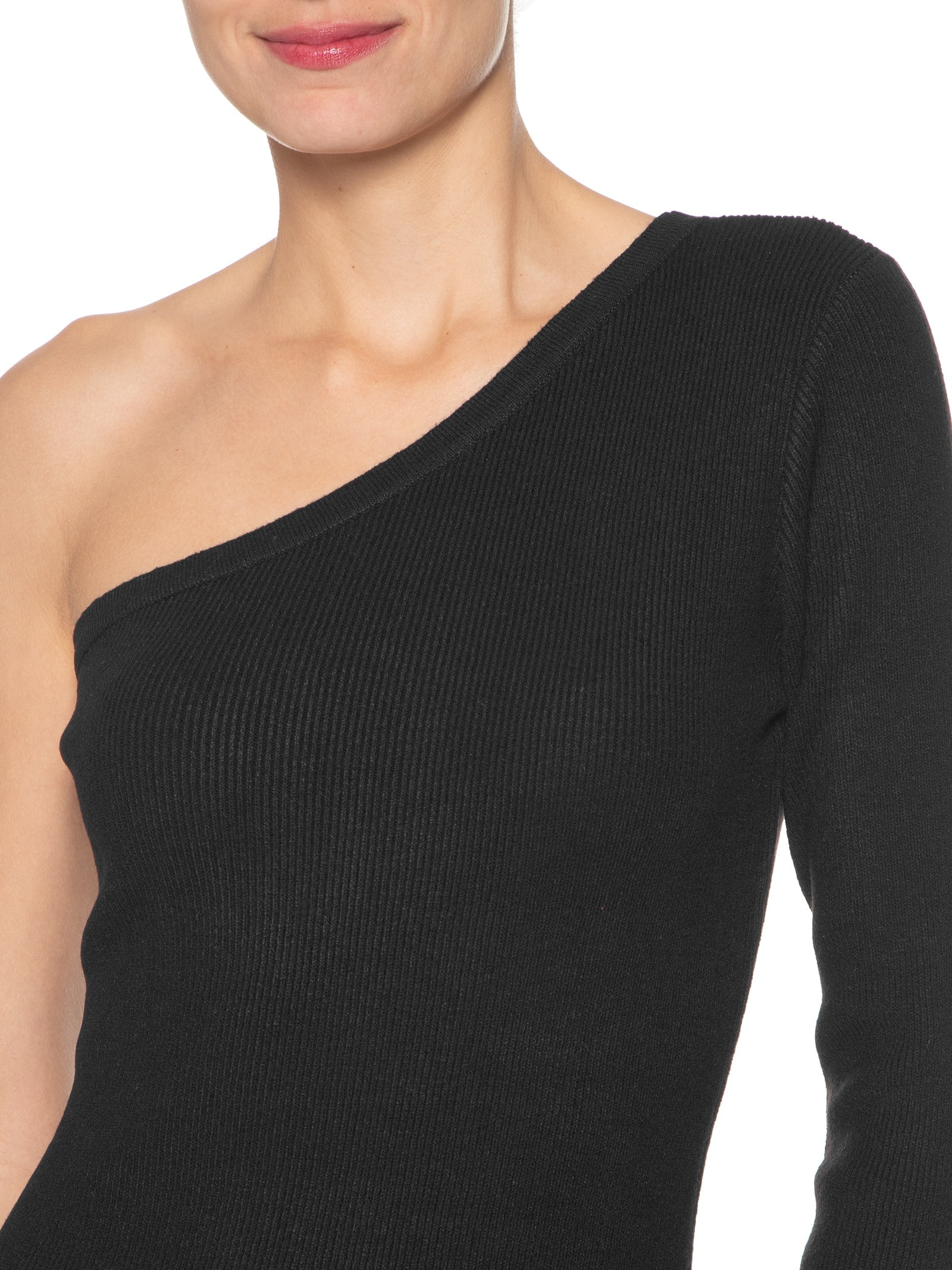 Vestido Tricot Ombro Só Preto Dress To