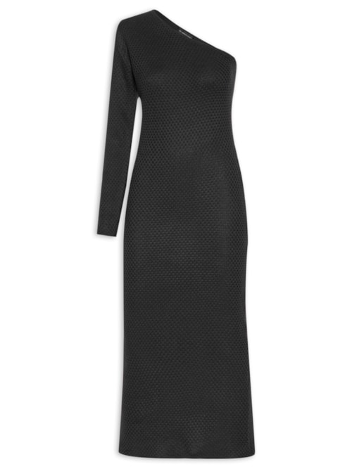 Vestido Tricot Ombro Único - Preto