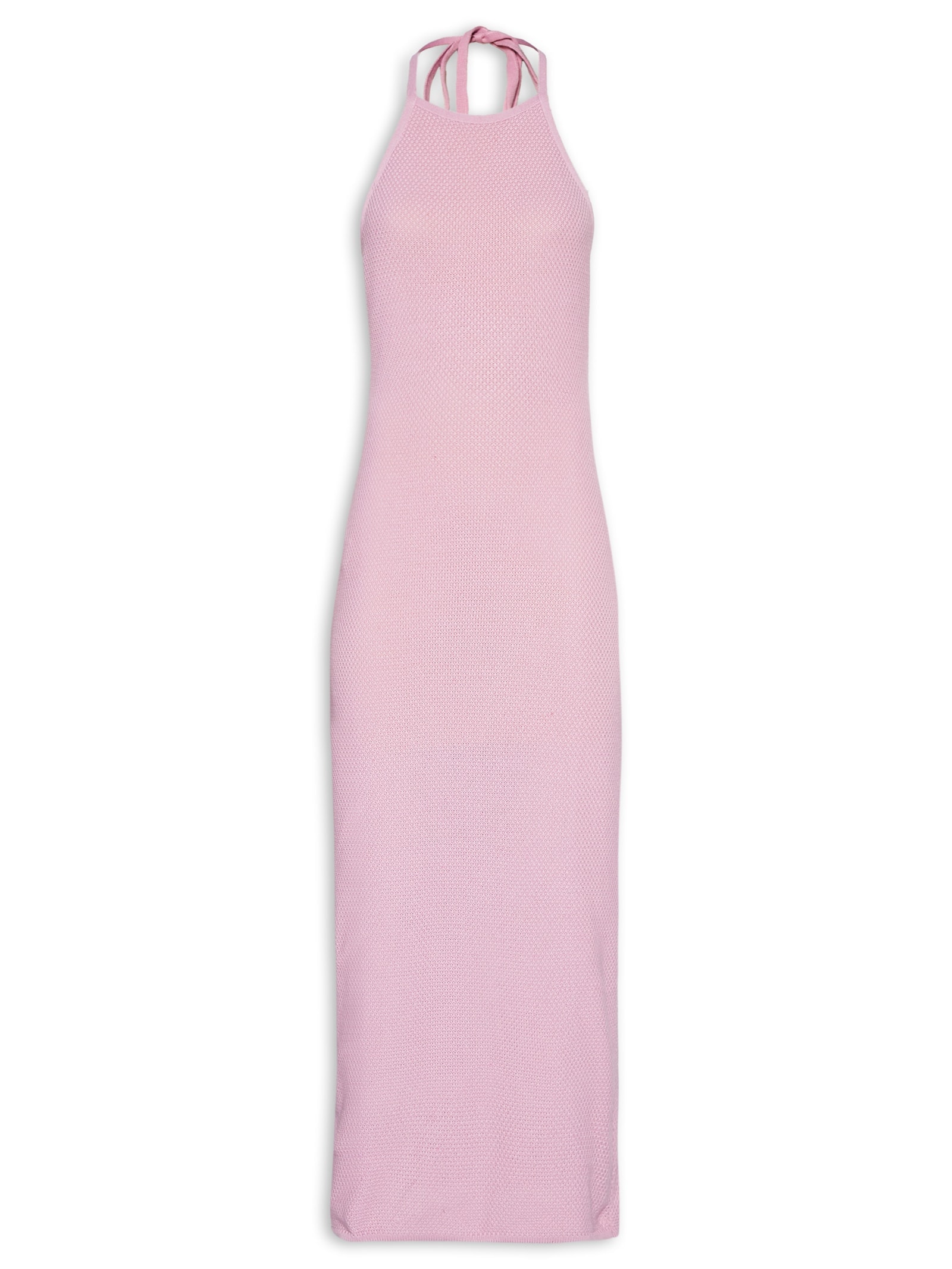 Vestido Tricot Super Midi Frente Única Rosa  My Favorite