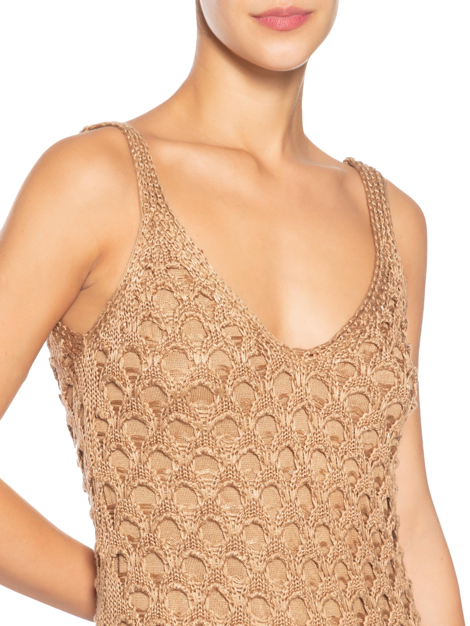 Vestido Tricot Veraneio Luréx Dourado Dress To