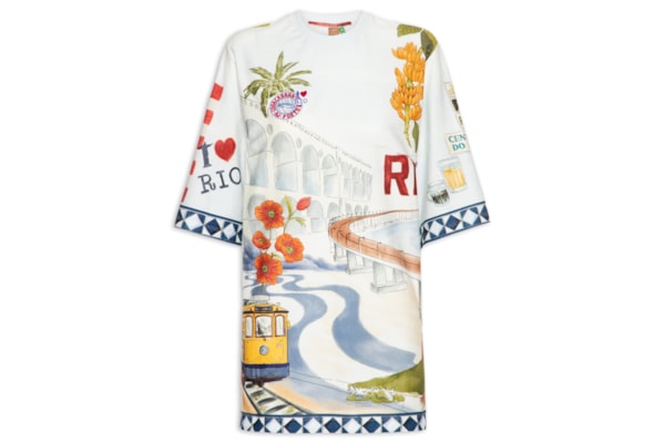Vestido Tshirt Big Encanto Do Rio - Off White