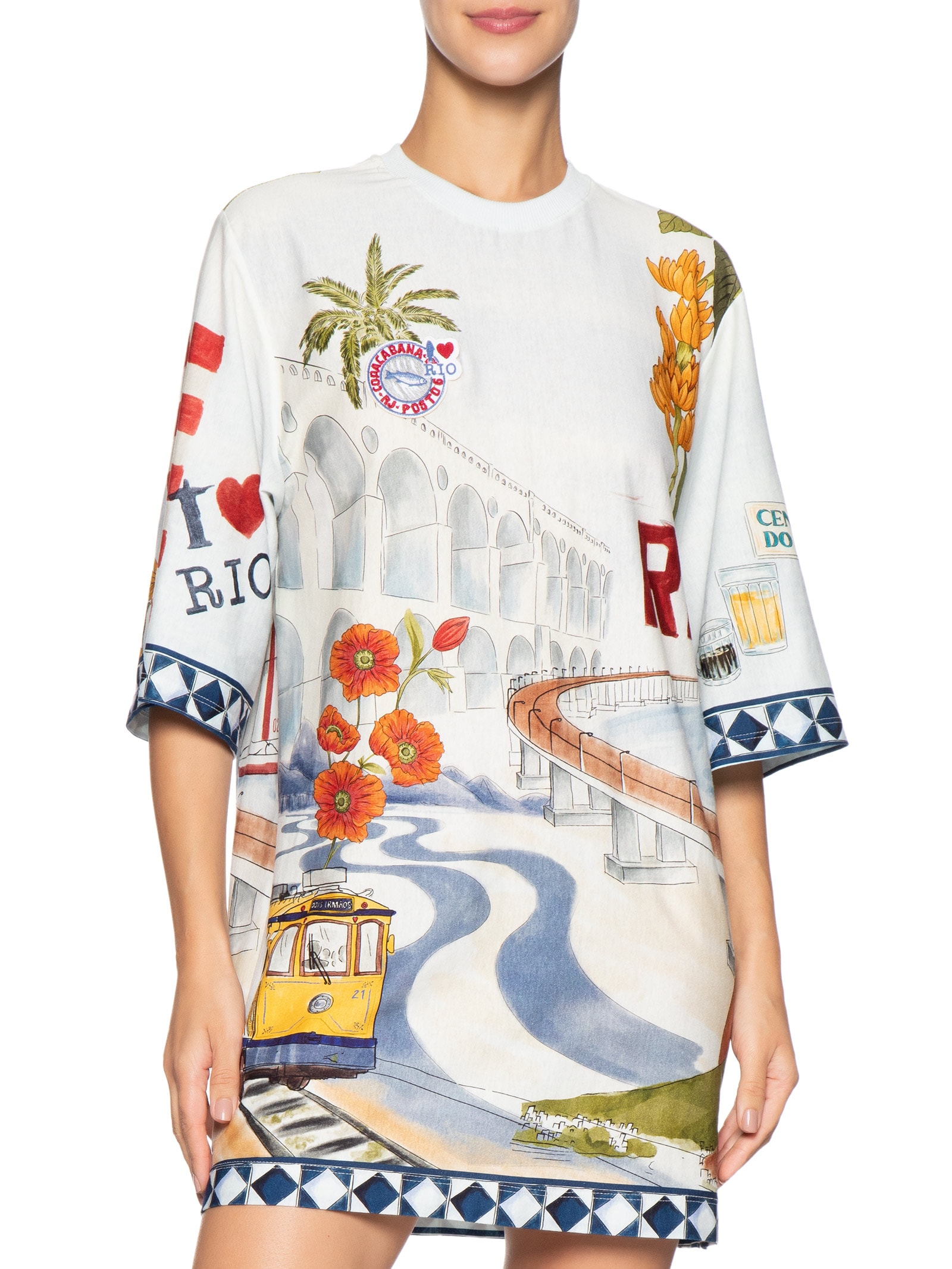 Vestido Tshirt Big Encanto Do Rio Off White Farm