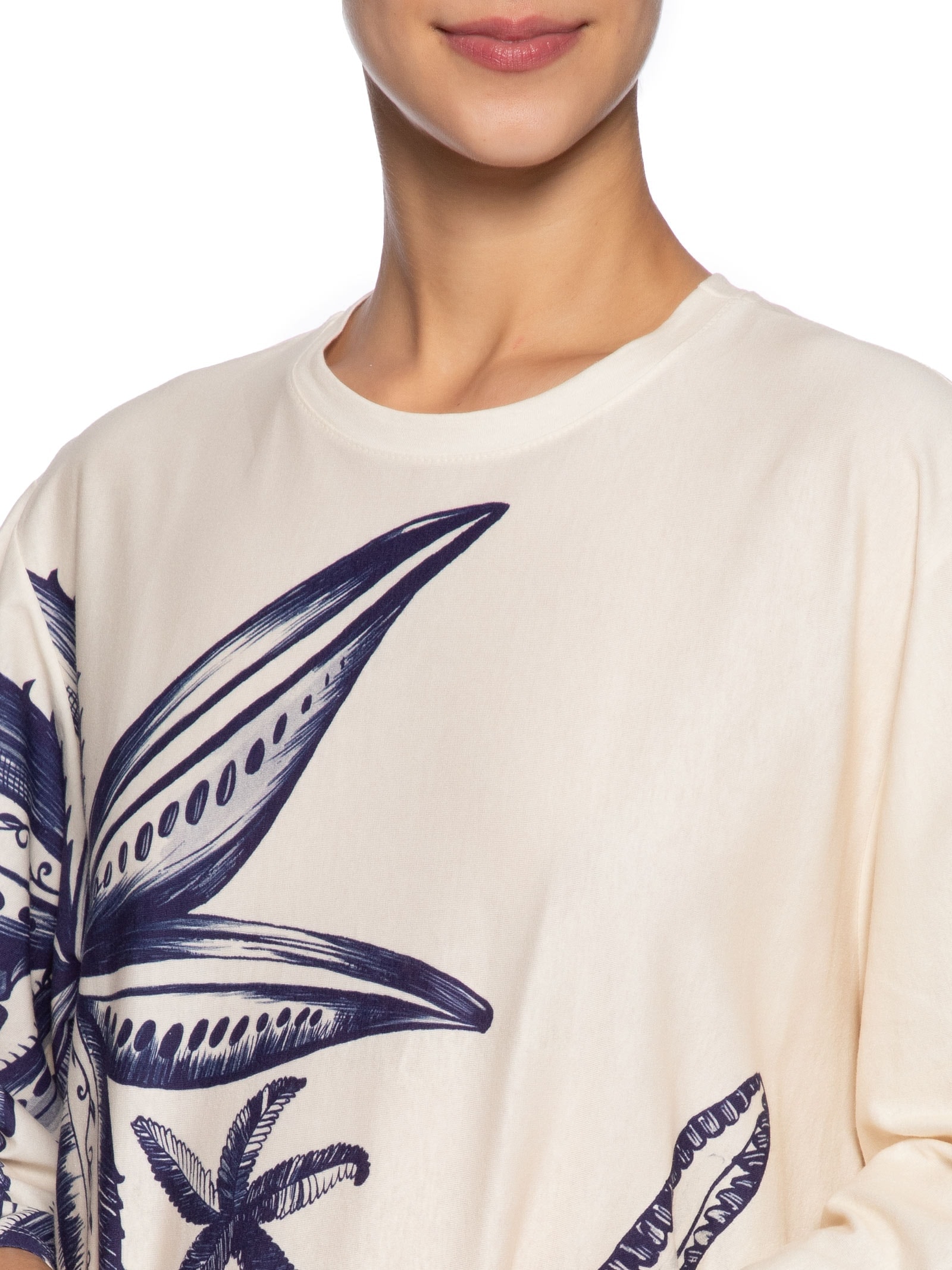 Vestido Tshirt Big Mar De Estrelas Bege Farm