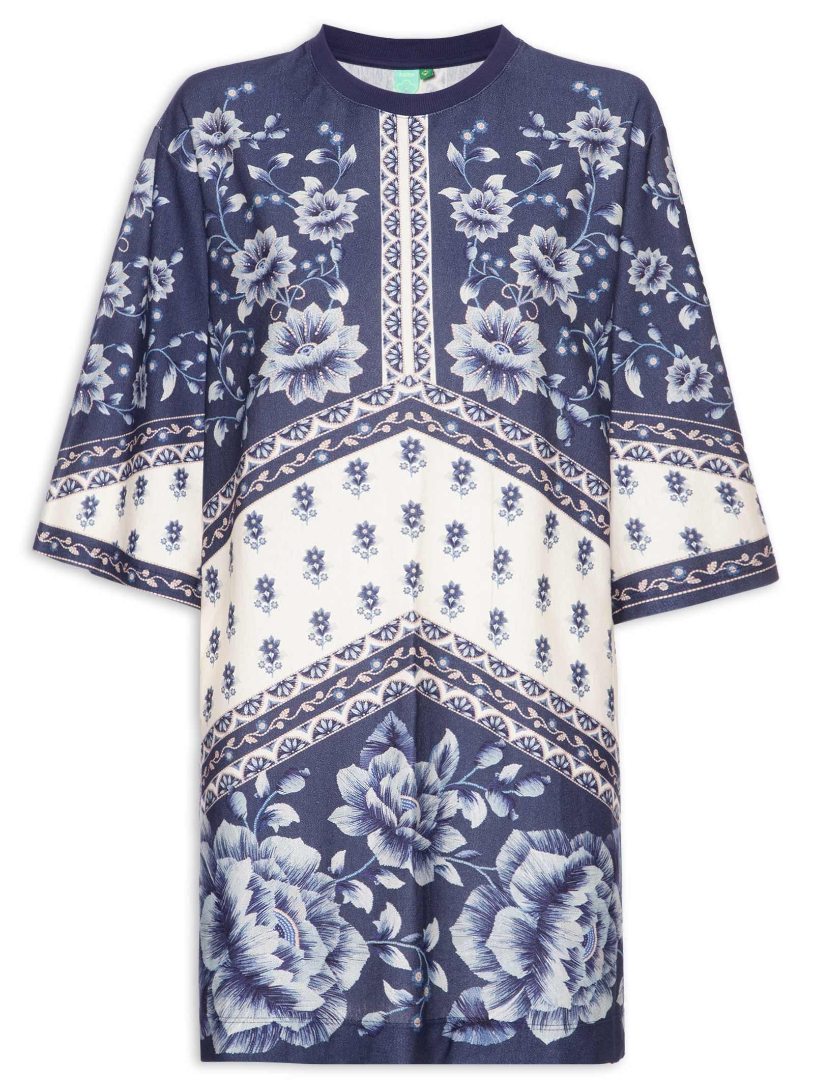 Vestido  TShirt Big Nara Azul Farm