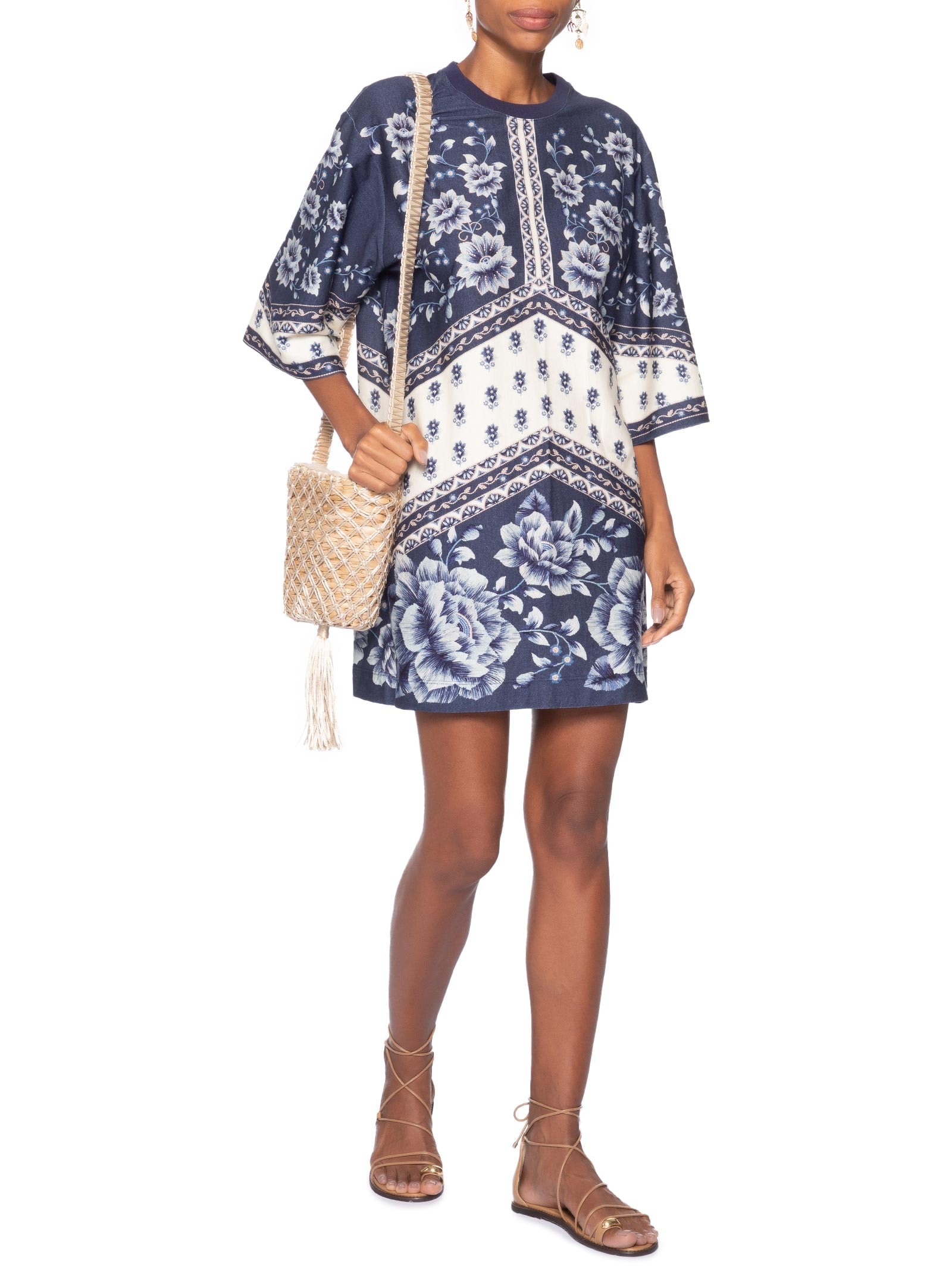 Vestido  TShirt Big Nara Azul Farm