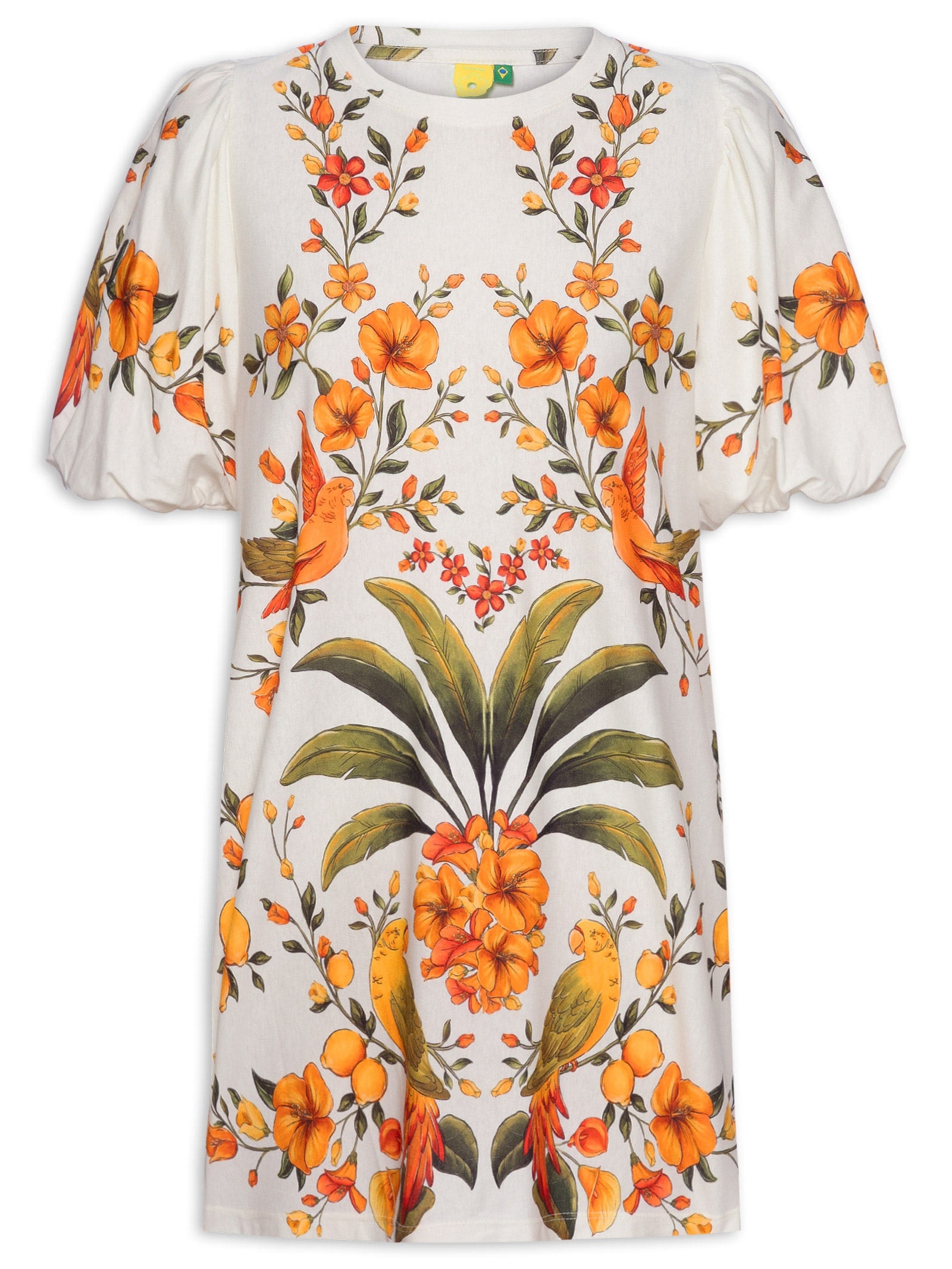 Vestido Tshirt Fofa Bosque Chic Branco  Farm