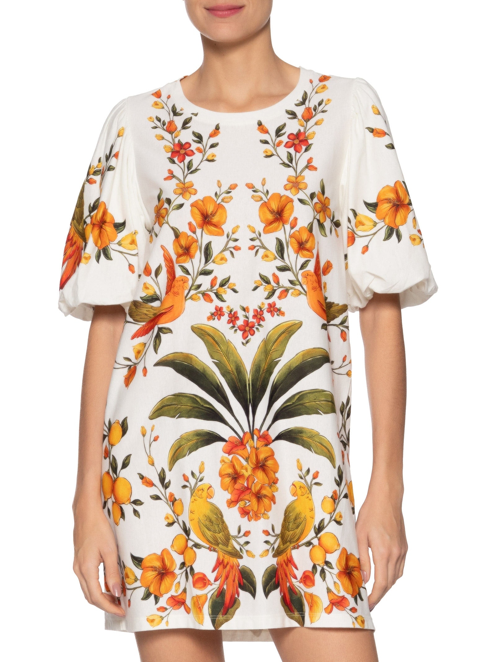 Vestido Tshirt Fofa Bosque Chic Branco  Farm