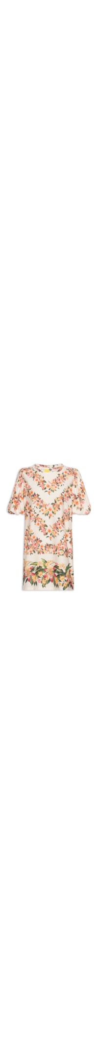 Vestido Tshirt Fofa Floral Mali - Off White