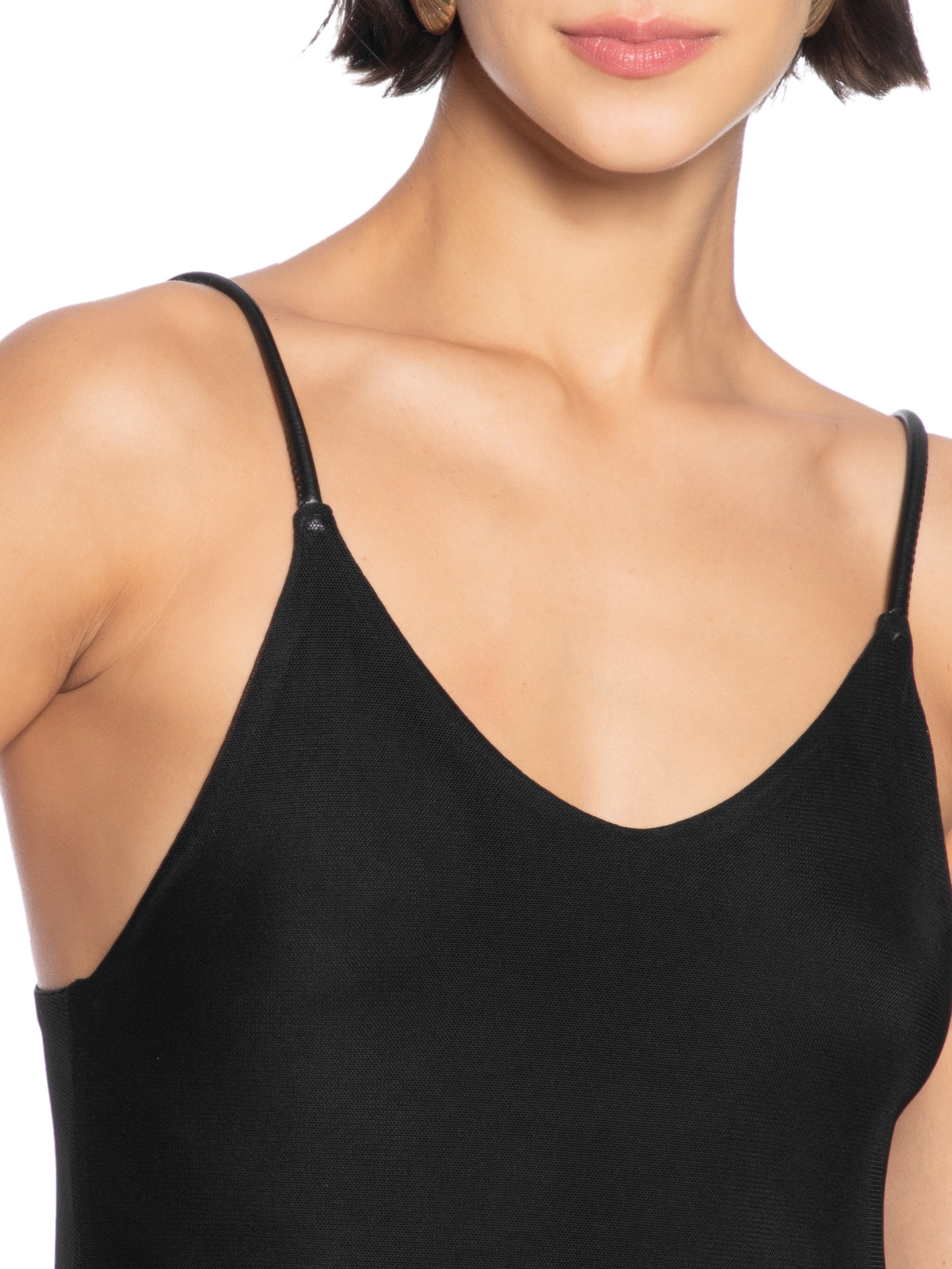 Vestido Tule Brilhos Preto Cantão