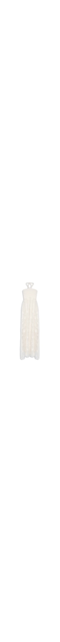 Vestido Tule Busto Crochet - Off White