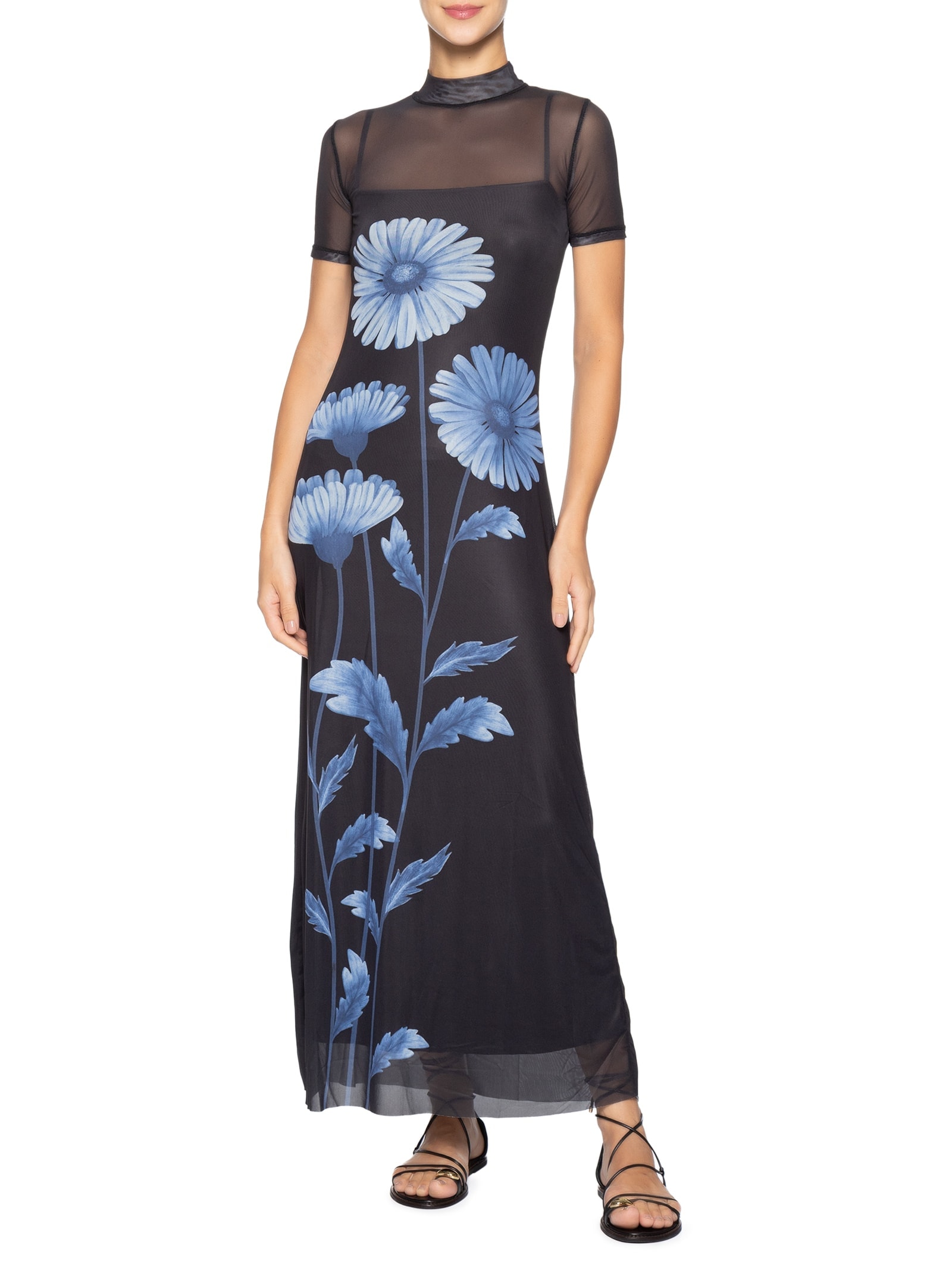Vestido Tule Ciana Preto Farm