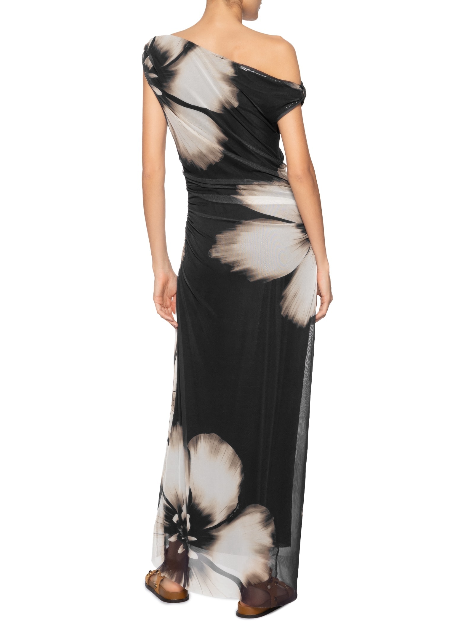 Vestido Tule Cropped Maya Preto Farm