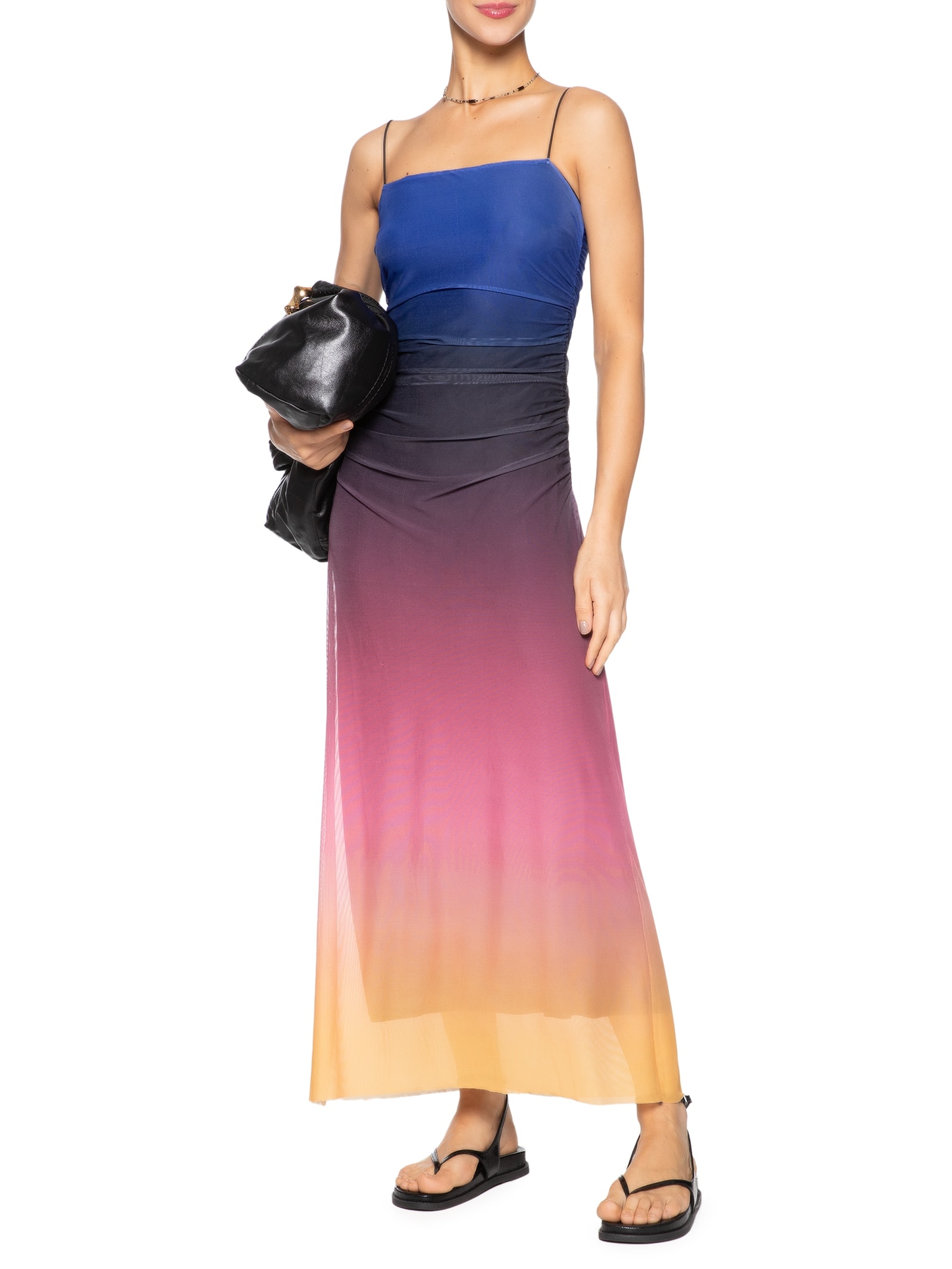 Vestido Tule Degadê Latina Azul Farm