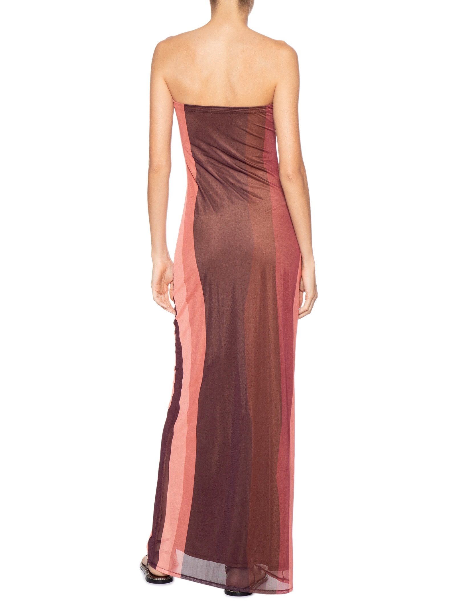 Vestido Tule Est Brisa Floral Marrom Dress To