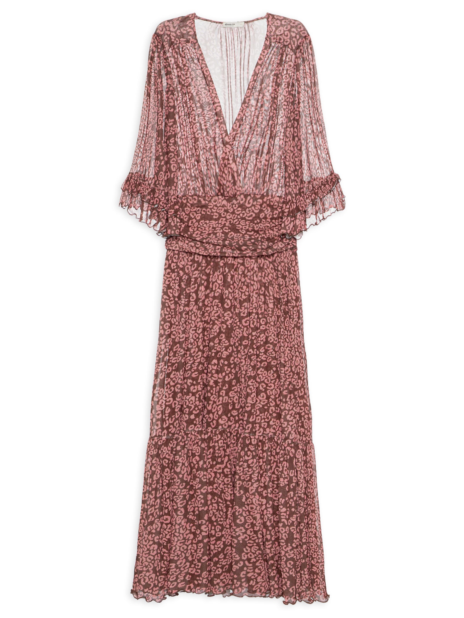 Vestido Tule Estampa Felina Marrom Dress To