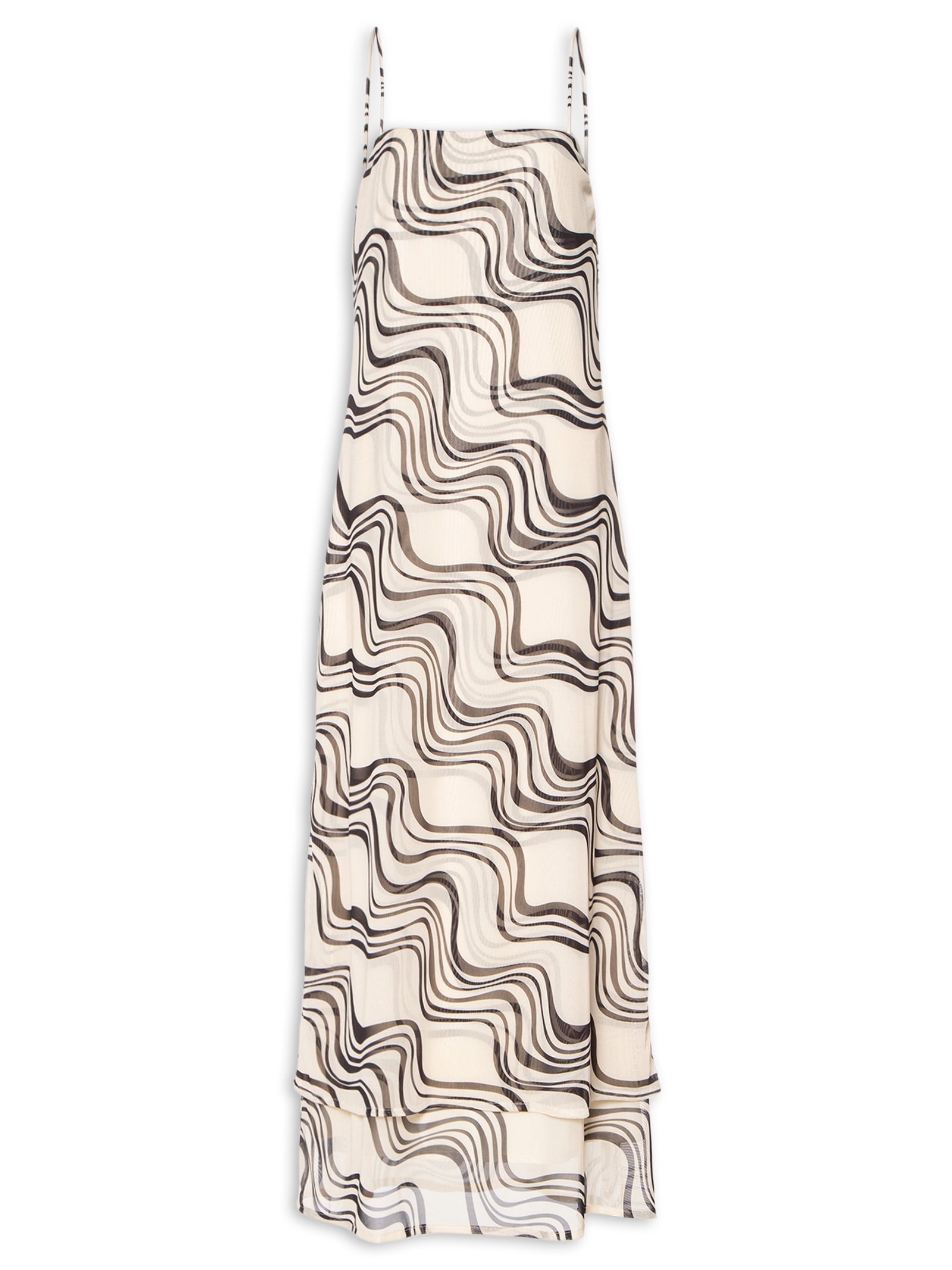 Vestido Tule Estampa Fluir Branco Dress To