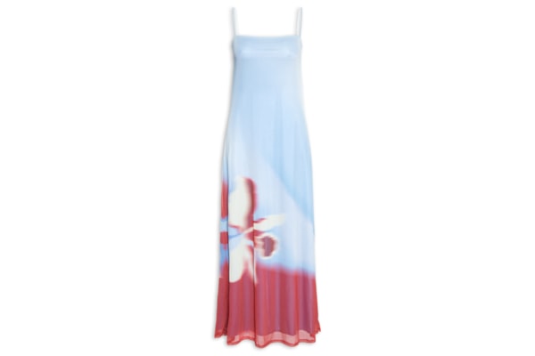 Vestido Tule Estampa Íris - Azul
