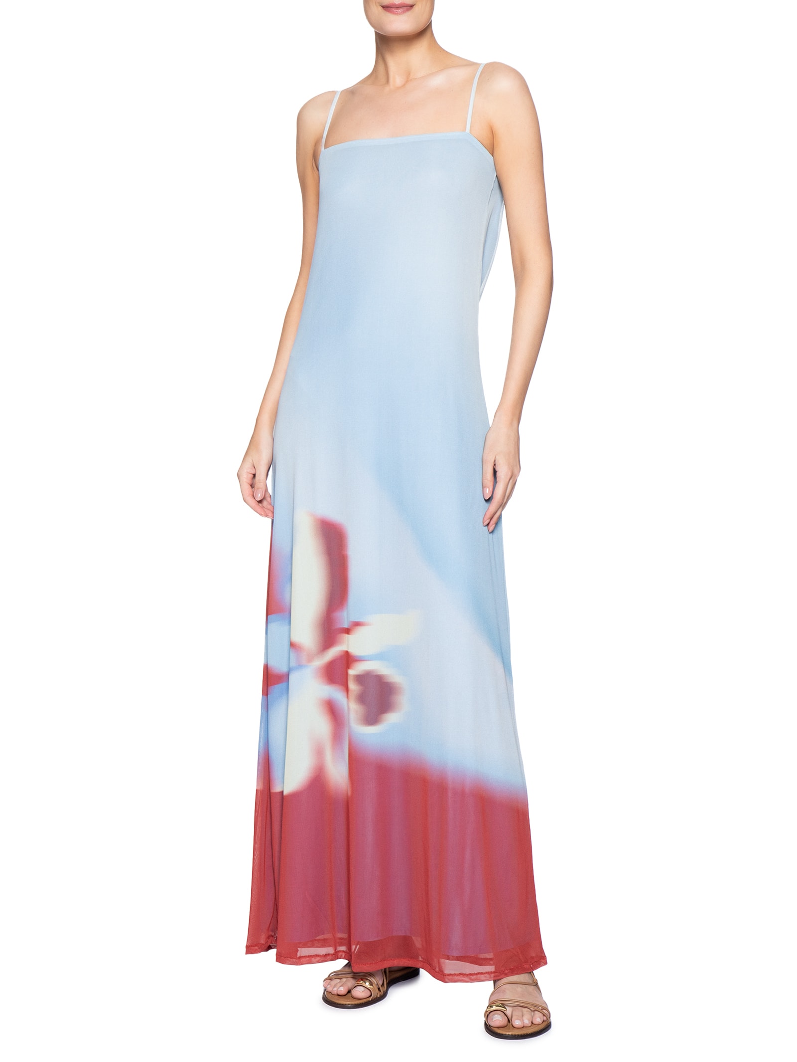 Vestido Tule Estampa Íris Azul Dress To