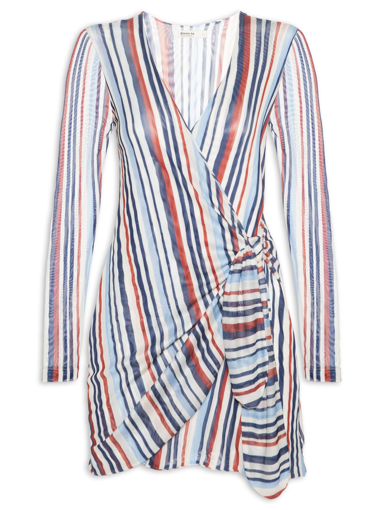 Vestido Tule Estampa Listra Verano – Azul Dress To