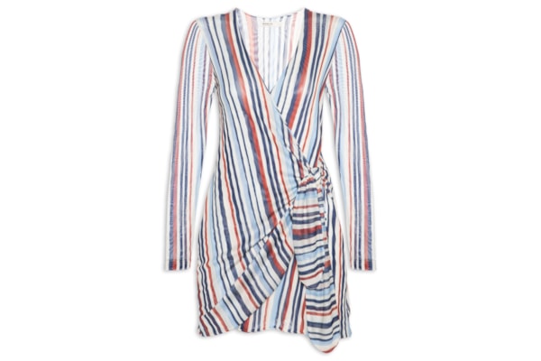 Vestido Tule Estampa Listra Verano – Azul