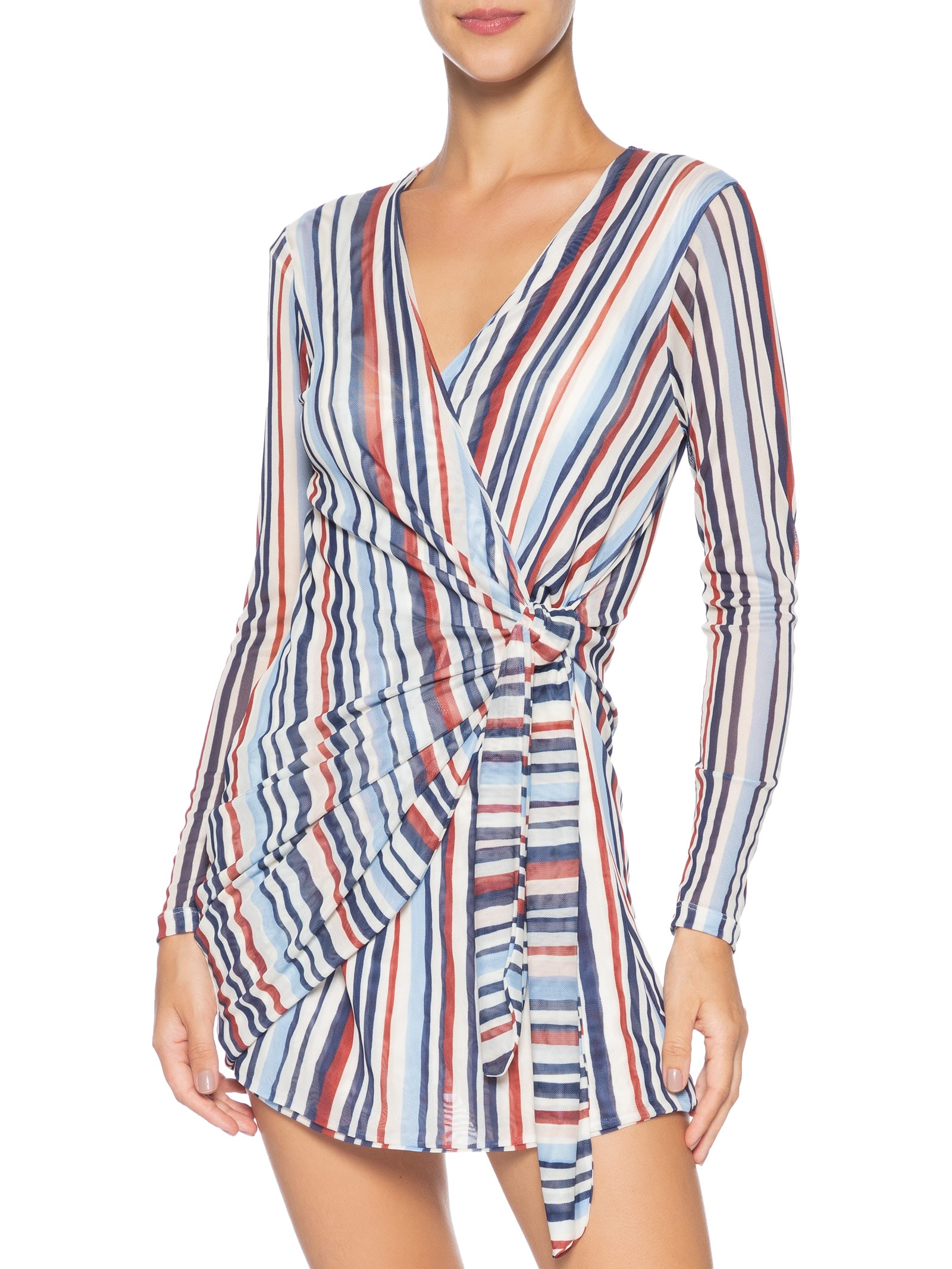 Vestido Tule Estampa Listra Verano – Azul Dress To