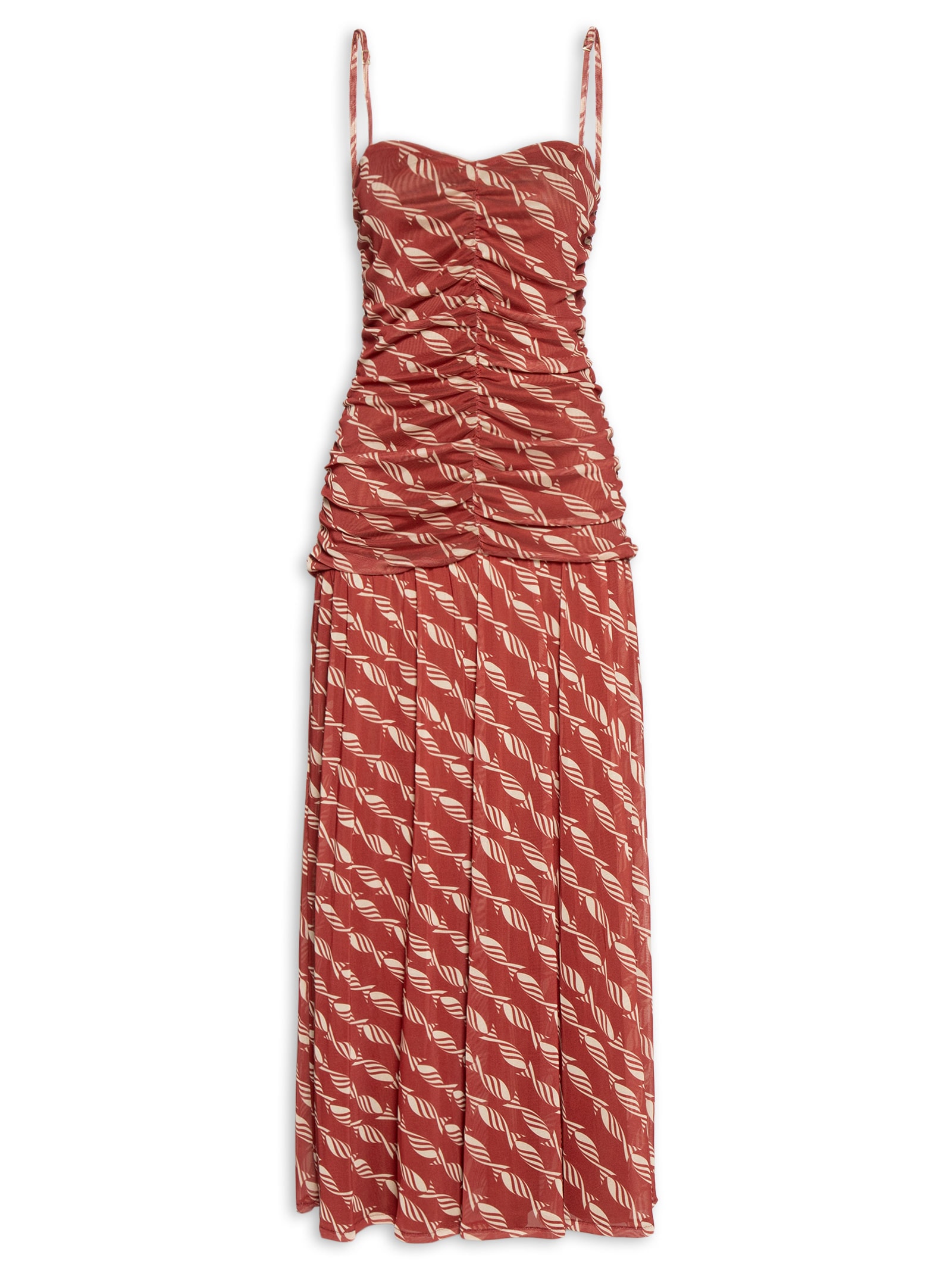 Vestido Tule Estampa Nado Vermelho Dress To