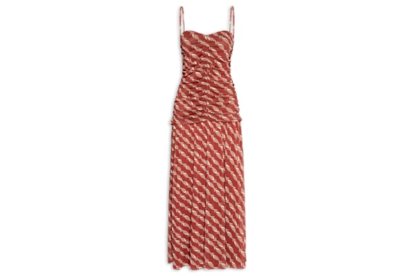 Vestido Tule Estampa Nado - Vermelho