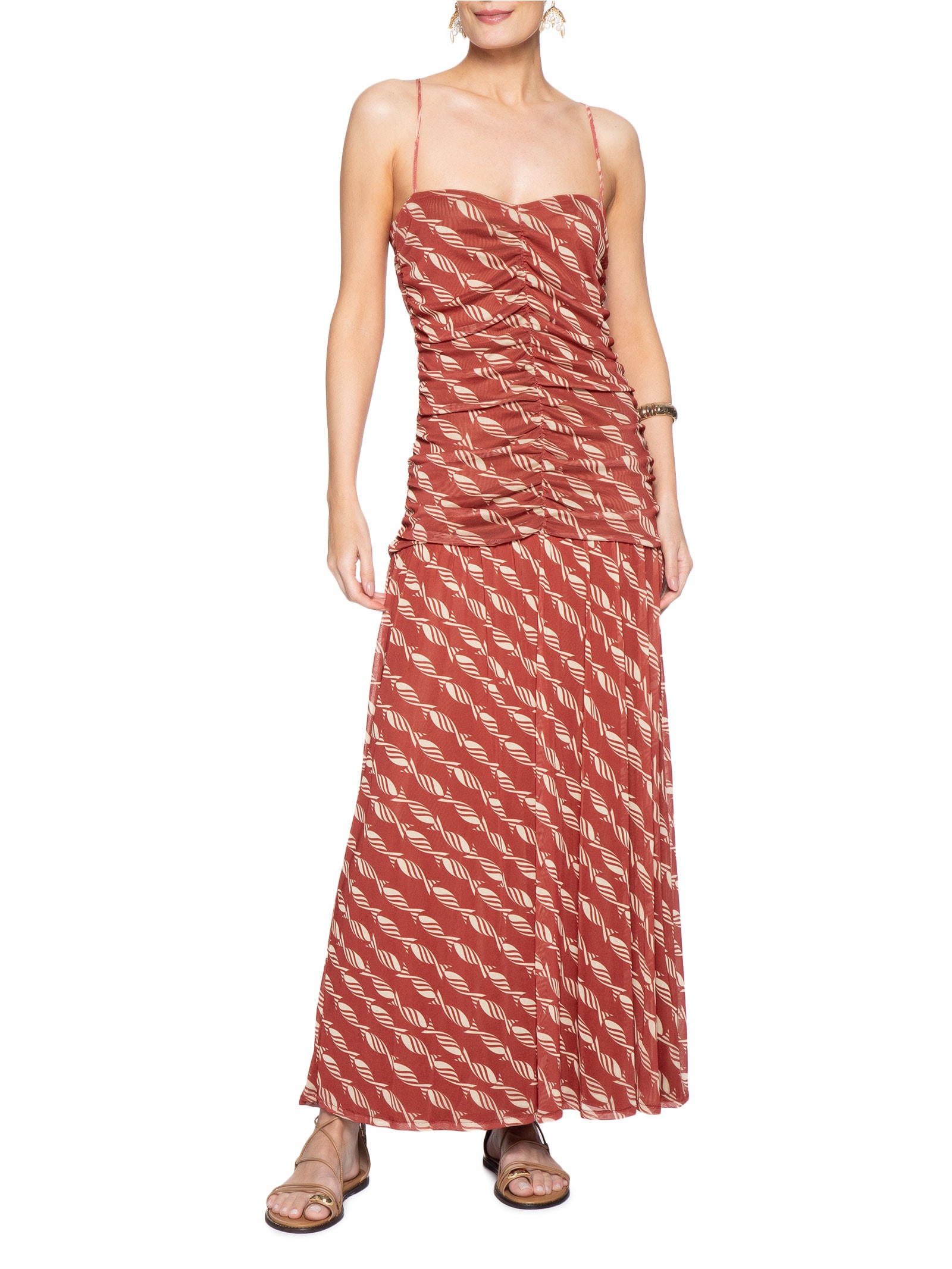 Vestido Tule Estampa Nado Vermelho Dress To