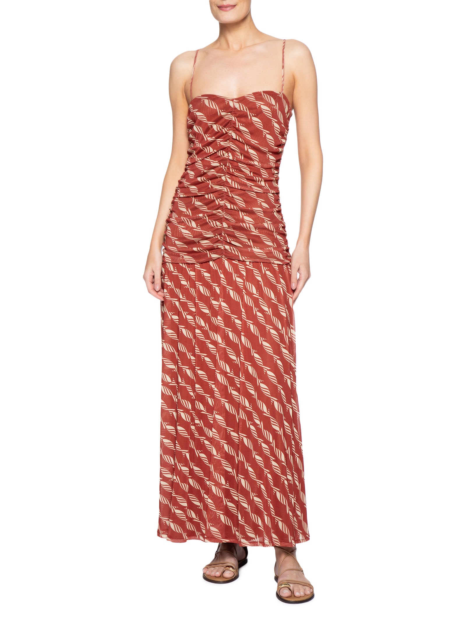 Vestido Tule Estampa Nado Vermelho Dress To