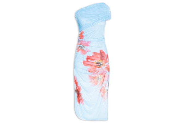 Vestido Tule Estampado - Azul
