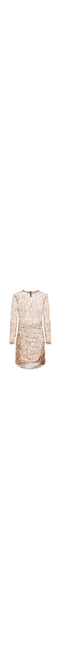 Vestido Tule Estampado - Marrom