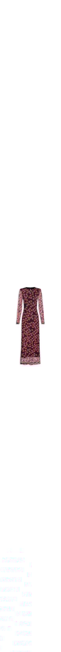 Vestido Tule Estampado - Preto