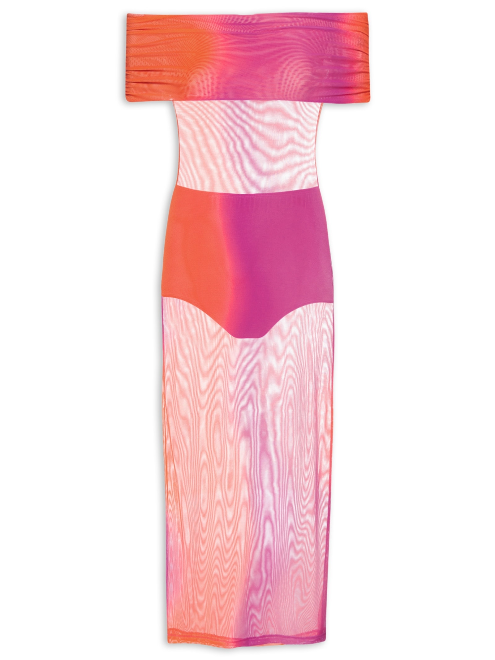 Vestido Tule Estampado Rosa Colcci