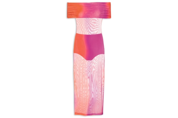 Vestido Tule Estampado - Rosa