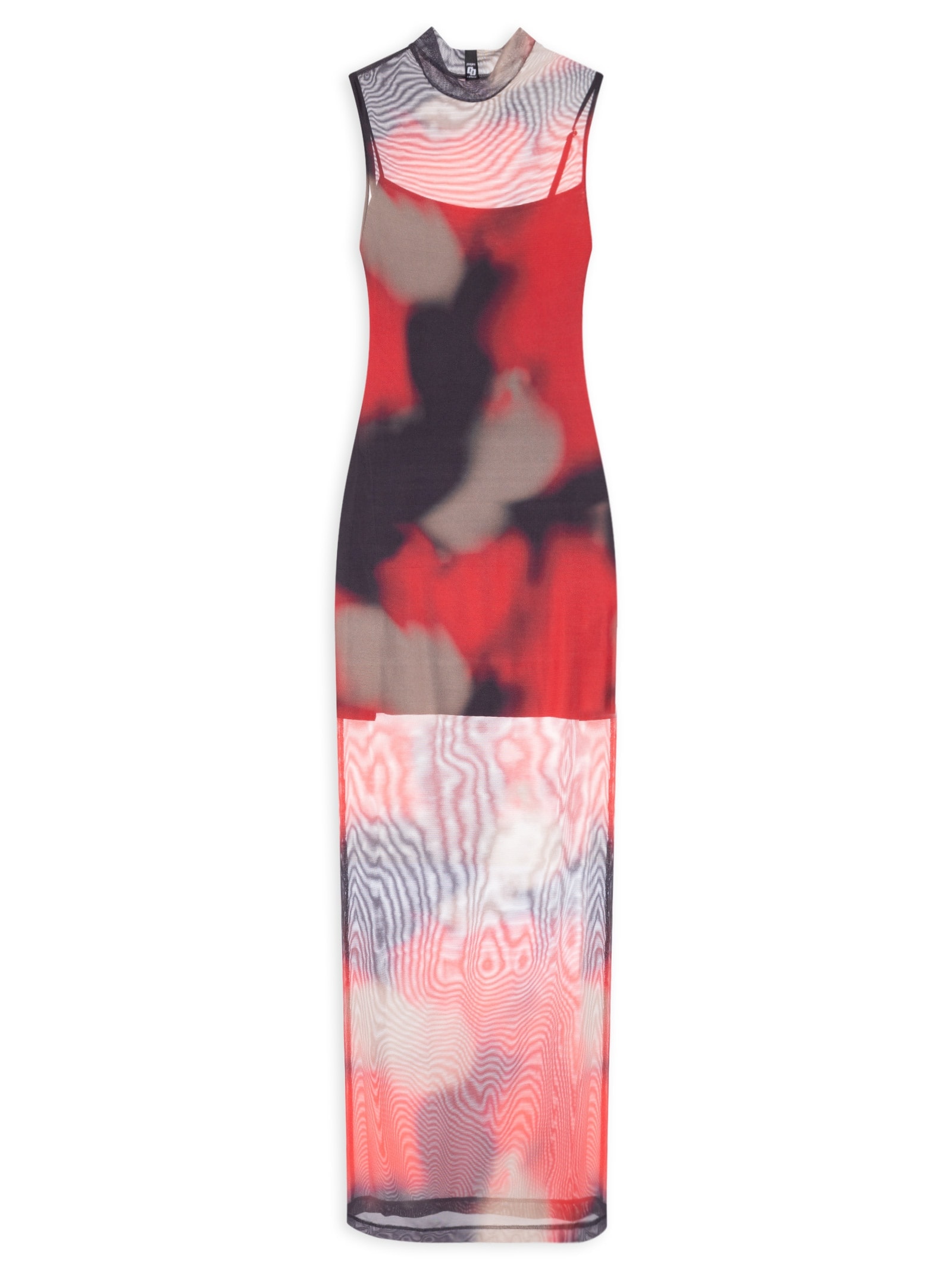 Vestido Tule Estampado Vermelho Colcci