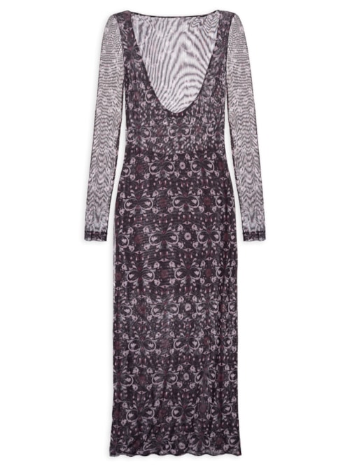 Vestido Tule Flora – Preto