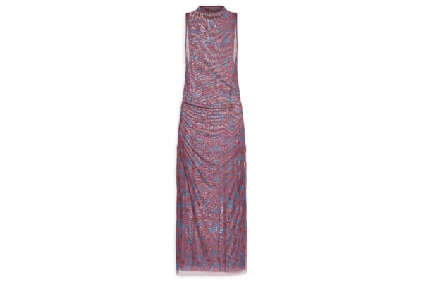 Vestido Tule Halter Floral - Roxo