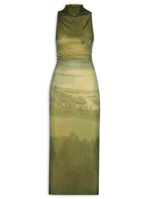 Vestido Tule Loc Paisagem Cidade – Verde