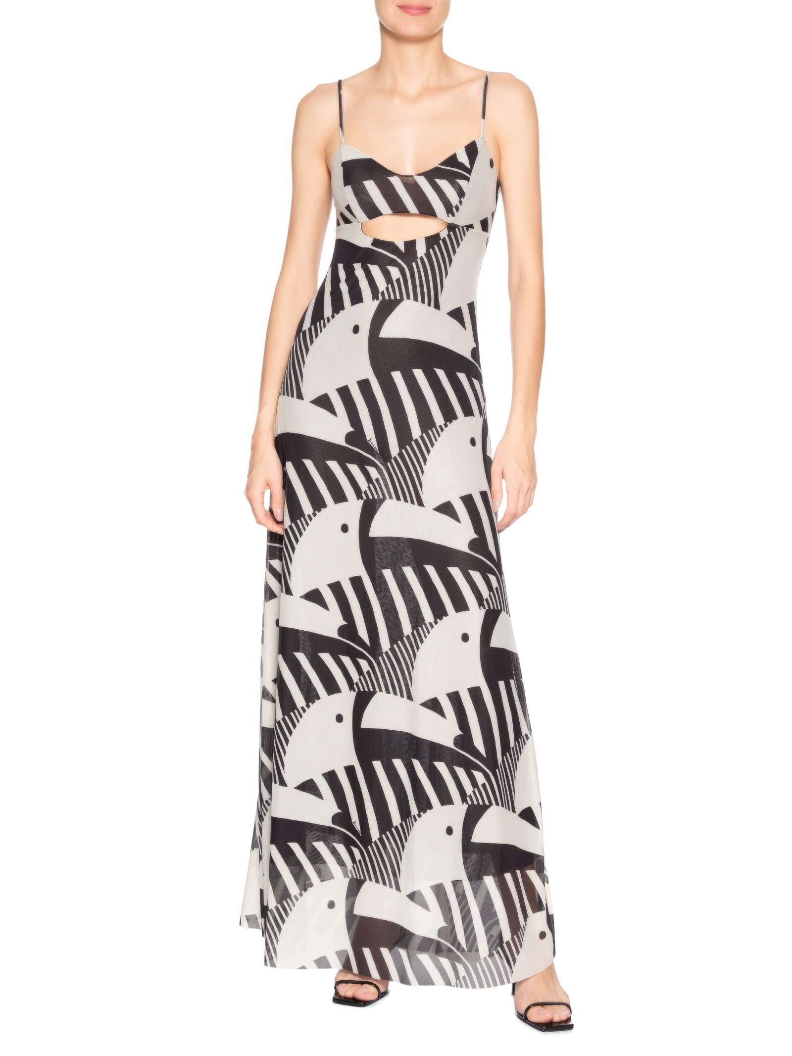 Vestido Tule Longo Tuca Legal Preto Farm