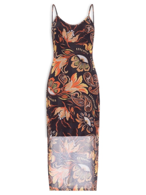 Vestido Tule - Marrom