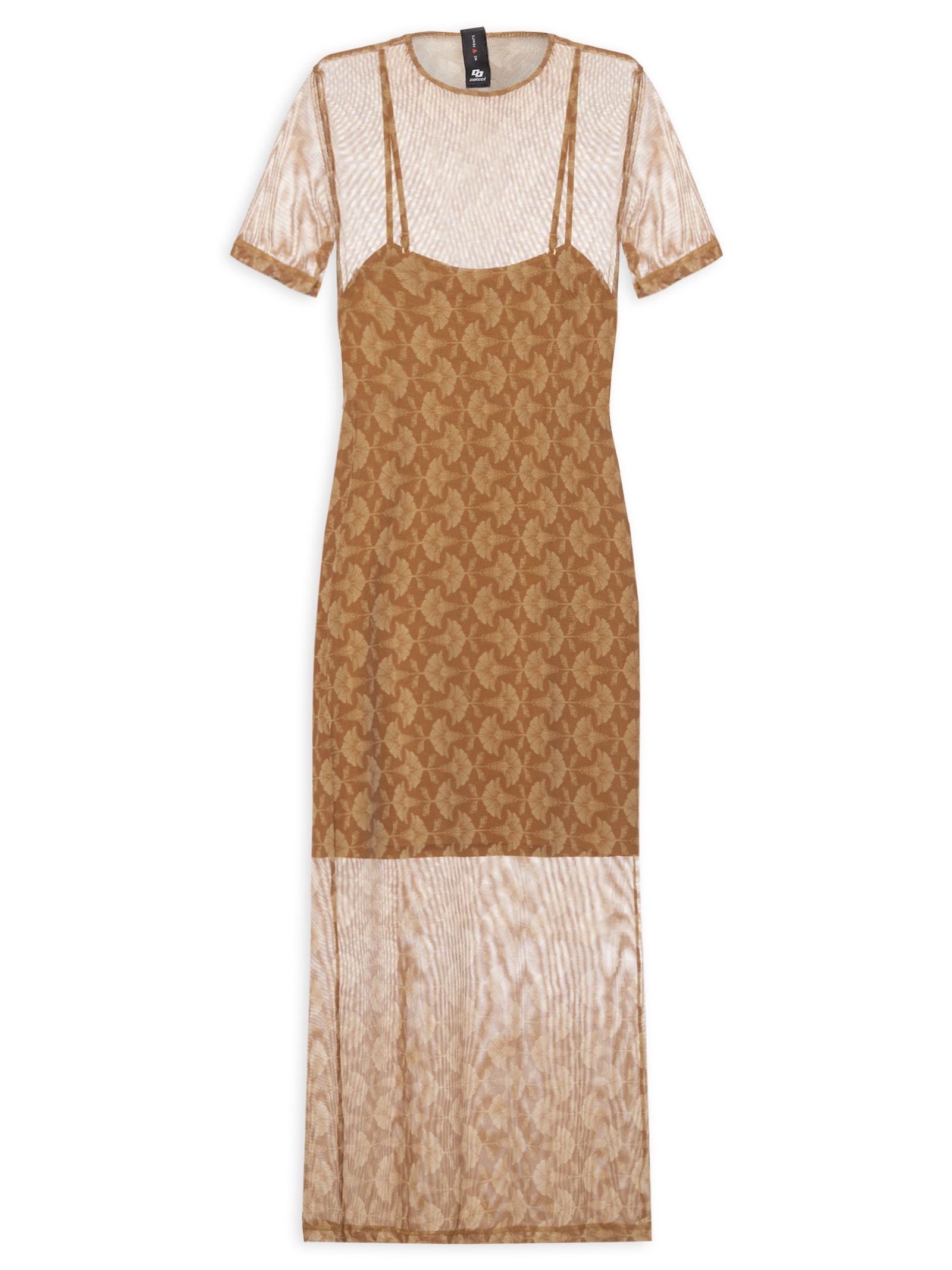 Vestido Tule Marrom Colcci