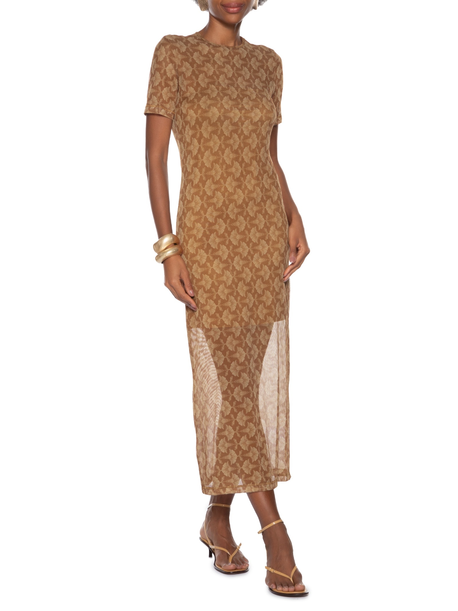 Vestido Tule Marrom Colcci