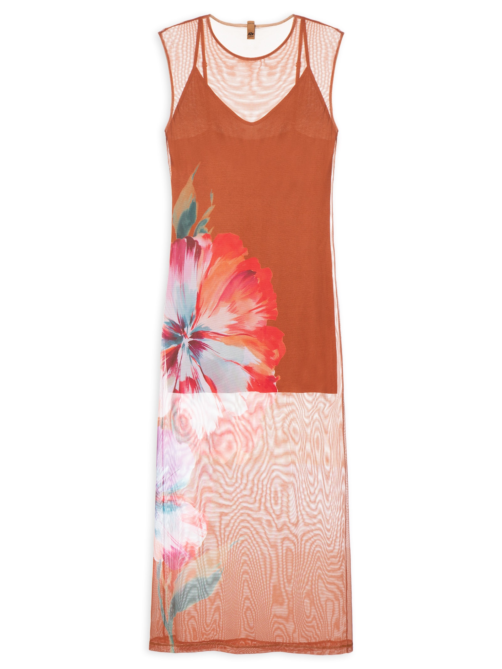 Vestido Tule Marrom Colcci