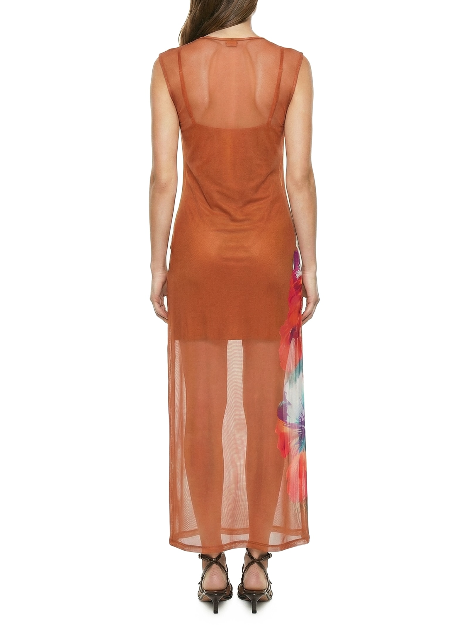 Vestido Tule Marrom Colcci