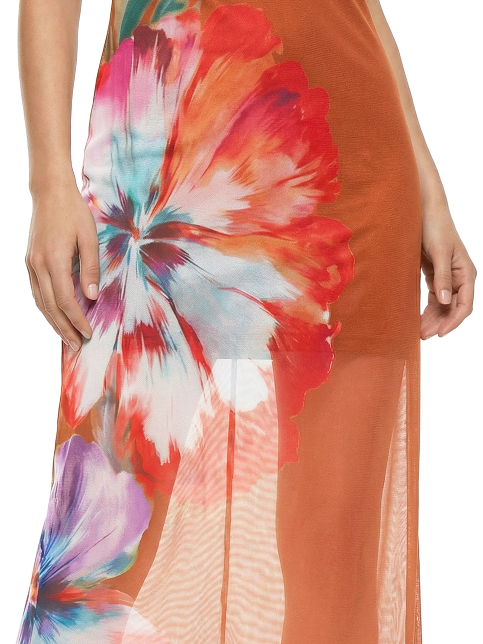 Vestido Tule Marrom Colcci