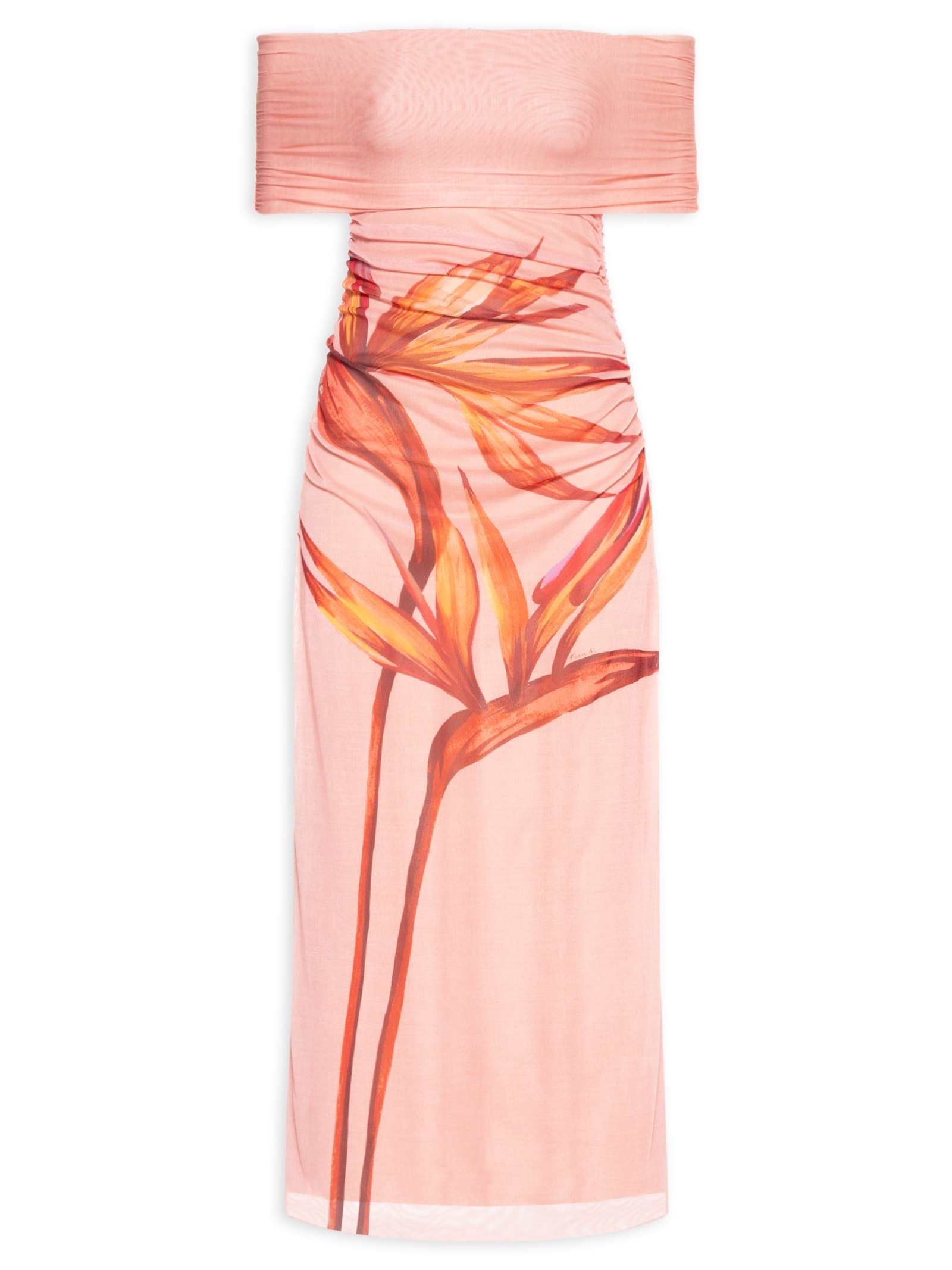 Vestido Tule Maxi Estrelicia Rosa Farm